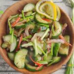 Healthy Cucumber Kimchi Salad recipe. A traditional Korean fermented vegetable side dish and is always served with meals as a side dish.