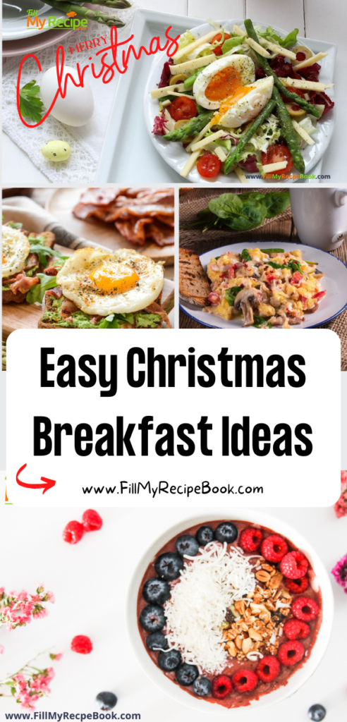 Easy Christmas Breakfast Recipe Ideas. Simple egg ideas for a quick holiday dish on Christmas day, Pancakes and omelets for the family.