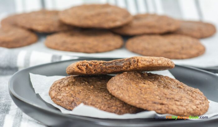 Simple Nutella Cookies Recipe Idea for a snack. Easy Oven Bake 3 ingredient recipe with chocolate Nutella biscuit treat for a dessert for tea.