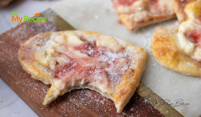 Simple Puff Pastry Cream Cheese Hearts recipe. With strawberry jam shaped into hearts for Valentines for a delicious snack or treat for tea.