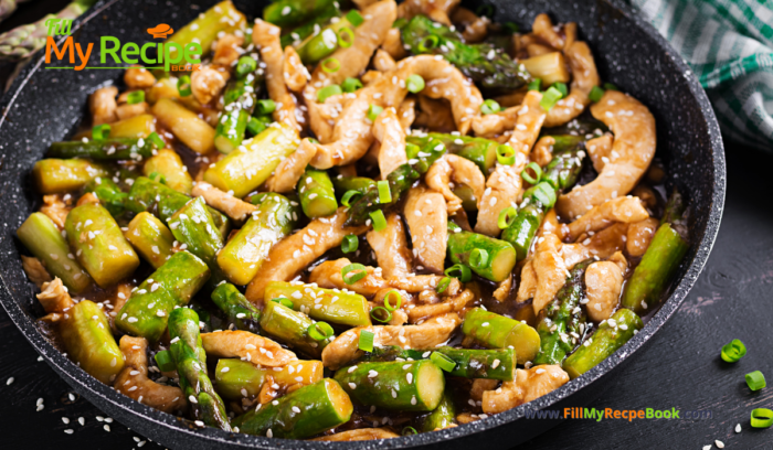 Easy Chicken Asparagus Stir fry summer recipe idea is a healthy and simple dish that is quick to put together for a meal with a savory sauce.