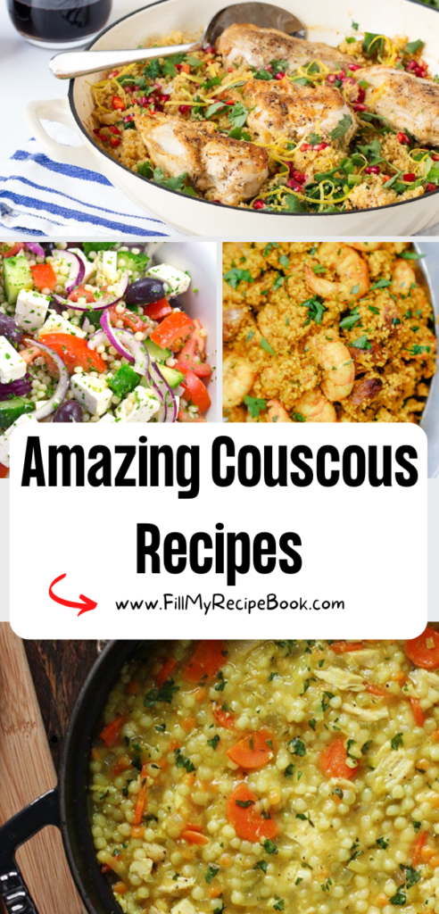 Amazing Couscous Recipes ideas to create for a meal. Versatile recipes with chicken or mushrooms, make a healthy soup and salad, and more.