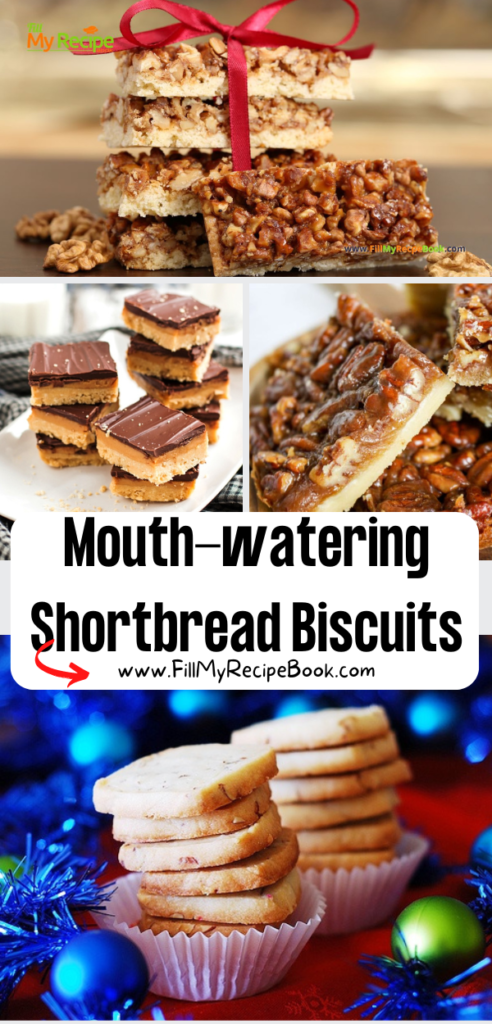 Mouth-watering Shortbread Biscuit recipes. These easy shortbread or shortcakes have fillings with jams and nuts, as traybake bar