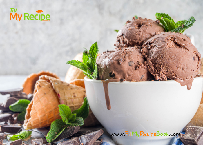 Creamy Chocolate Ice Cream Recipe that is an easy 3 ingredient homemade frozen dessert and a rich no chum easy family recipe.