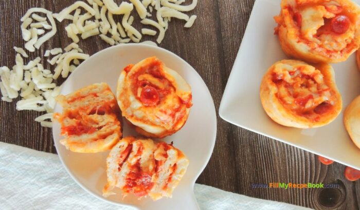 A Homemade Pizza Rolls Recipe idea for a snack or mini appetizer. A no yeast dough with yogurt and garlic, filled with cheese and pepperoni.