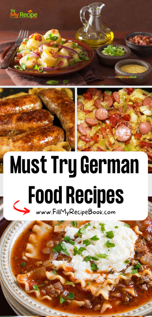 Must try German food recipe ideas to create. Easy to make at home traditional meals for lunch or dinner, casseroles and side dishes for all.