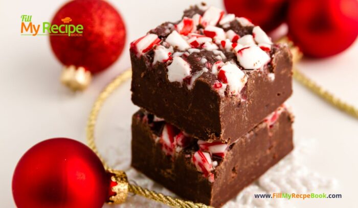 Make this Holiday Candy Cane Nutella Fudge Recipe idea for Christmas desserts or snacks. An easy chocolate No Bake decorated with candy.