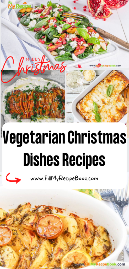 Vegetarian Christmas Dishes Recipes ideas. Easy holiday meals for lunch or dinner, main course meals or side dishes, food for family get togethers.