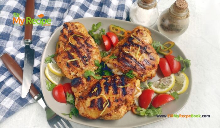 Easy Grilled Chicken Recipe idea. Marinated chicken pieces grilled for unforgettable flavors as a Mexican dish as a meal for family.