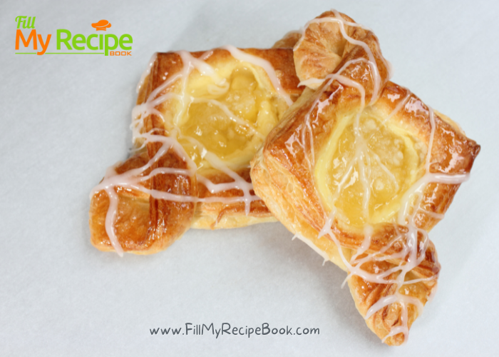 Easy and the best Lemon Cream Cheese Danish Breakfast or dessert recipe. A puff pastry bake filling with lemon cream cheese or lemon curd