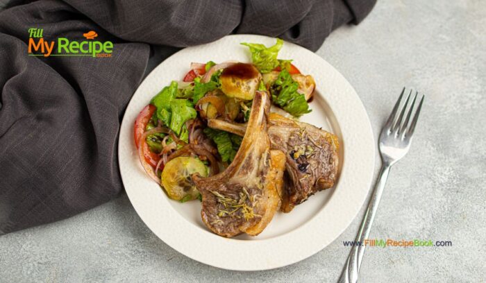 Simple Roasted Lamb Chops recipe for a lunch or dinner. An easy oven bake idea without searing, marinated with herbs for tender chops.