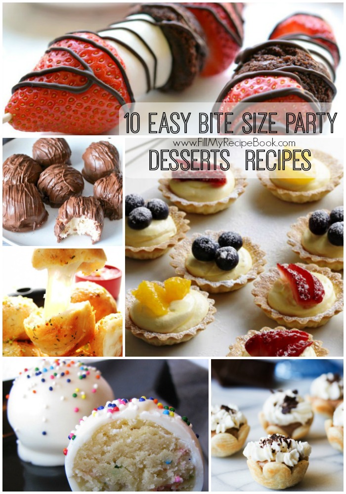 10 Easy Bite Size Party Desserts Recipes - Fill My Recipe Book