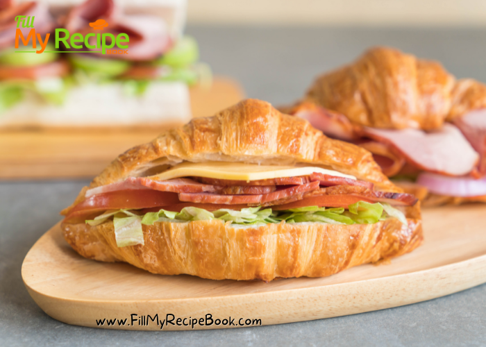 Easy Ham and Cheese Croissants with honey mustard sauce Recipe served warm for breakfast or any light meal. Make this recipe from scratch