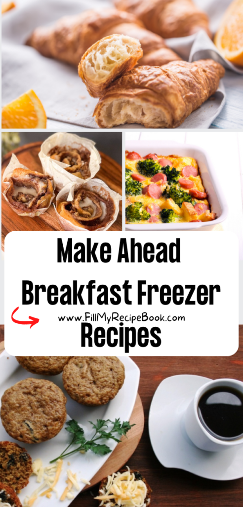 Make Ahead Breakfast Freezer Recipes ideas. Easy casserole meals and other that can be frozen and baked or warmed up in the morning. Great for Christmas morning.