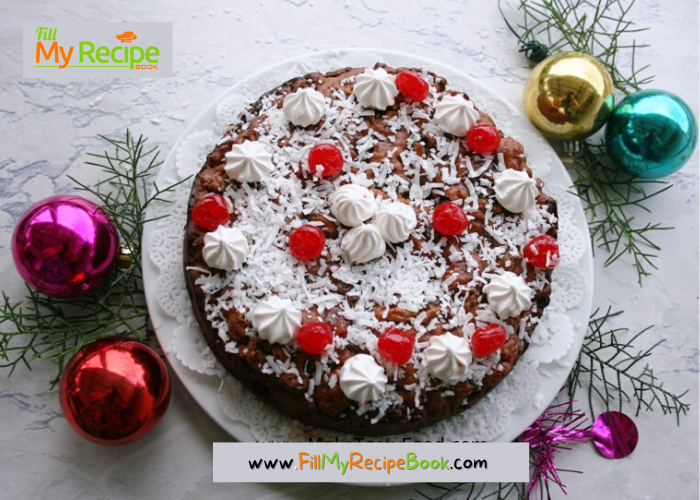 You didn't bake a Christmas fruit cake? Not to worry this can be made a day before you need it. Alcohol Free Christmas Cake recipe idea. A moist bake with fruit mix, dates and whole cherries in the cake that can be made any time. The best recipe for me.