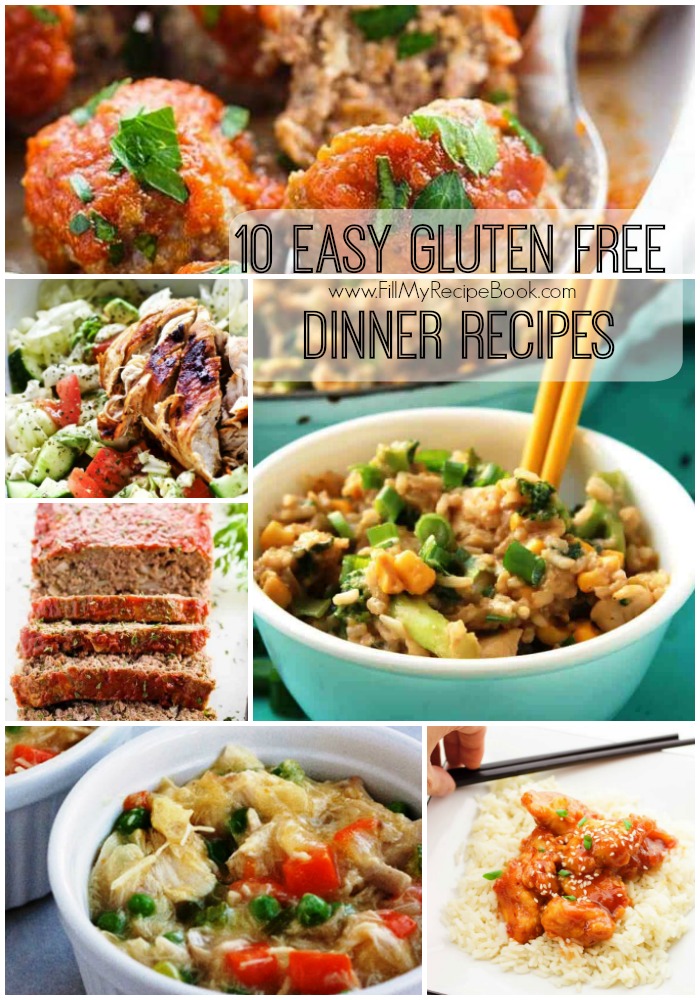 10 Easy Gluten Free Dinner Recipes FB - Fill My Recipe Book