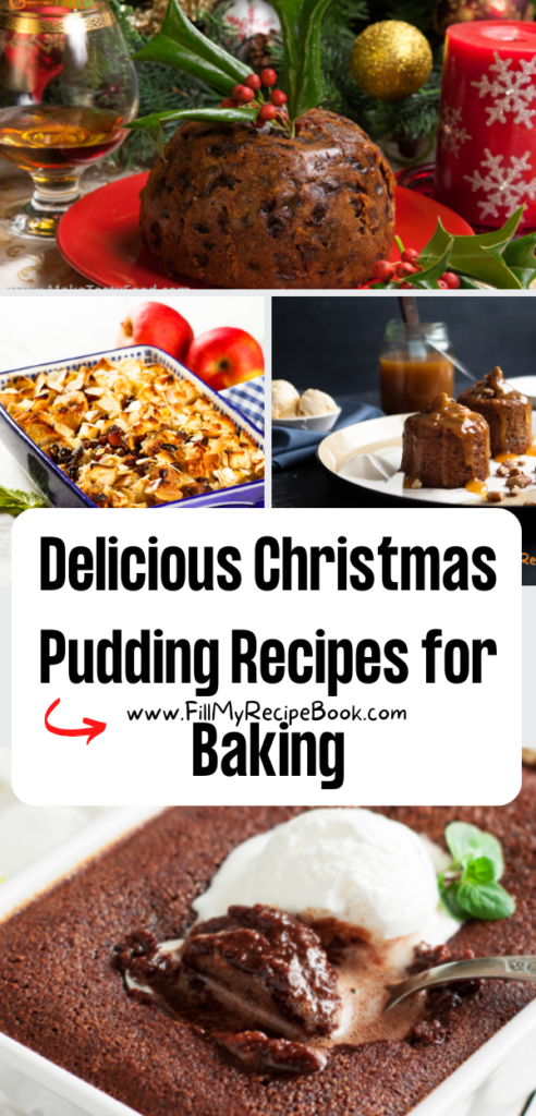 Delicious Christmas Pudding Recipes for Baking that are very traditional. Mini or small desserts that are easy with fruit for the holidays.