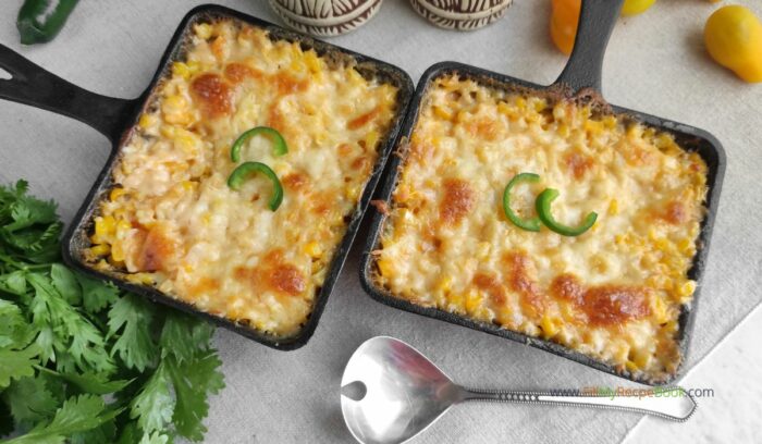 Easy Creamy Corn Casserole recipe ideas to create for a breakfast or brunch. Cheesy Mexican flavored side dish to serve for lunch or dinner.