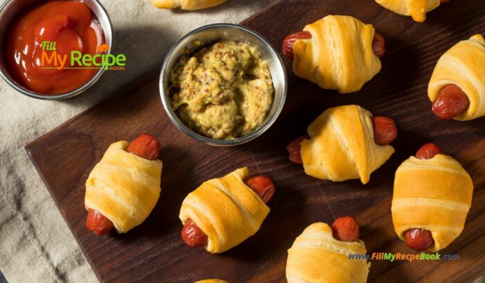 Create these easy Homemade Pigs in a Blanket for appetizers, served warm or cold. These delightful mini puff pastry snacks filled with small sausages are perfect for any party.