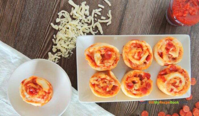 A Homemade Pizza Rolls Recipe idea for a snack or mini appetizer. A no yeast dough with yogurt and garlic, filled with cheese and pepperoni.