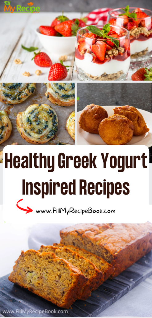 Healthy Greek Yogurt Inspired Recipes. Bake or no baking recipe ideas to use Greek yogurt as an ingredient, desserts, snacks or meals.