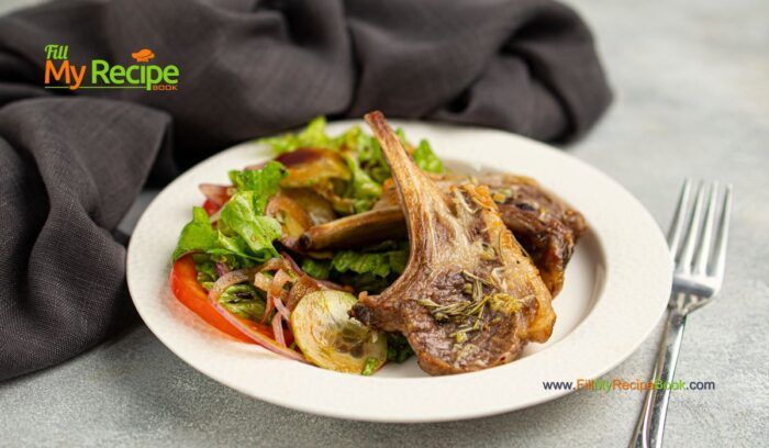 Simple Roasted Lamb Chops recipe for a lunch or dinner. An easy oven bake idea without searing, marinated with herbs for tender chops.