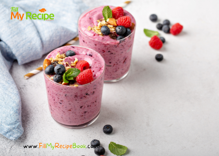 Healthy Berry Bliss Smoothie recipe filled with nutrients and proteins for fighting anemia. The best filling breakfast smoothie for health.