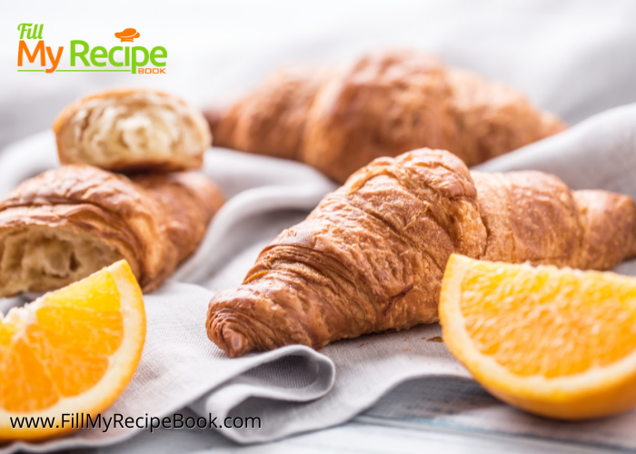 Homemade Tasty Croissant Recipe to make for a breakfast or snack idea. The oven baked croissant is flaky and buttery, add easy tasty fillings.