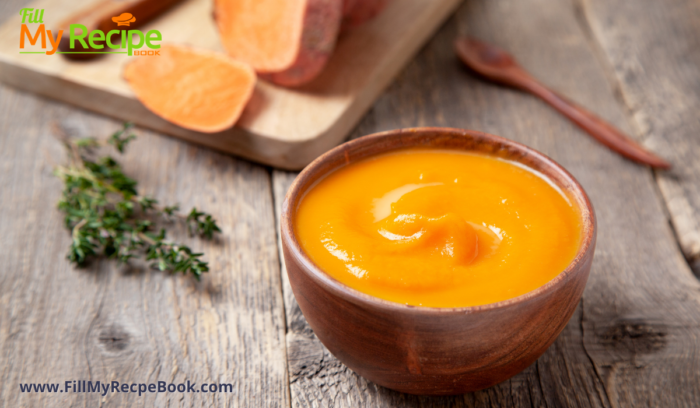 Homemade Sweeet Potato Puree Baby Food. A healthier alternative and simple method to make homemade sweet potato puree for baby.