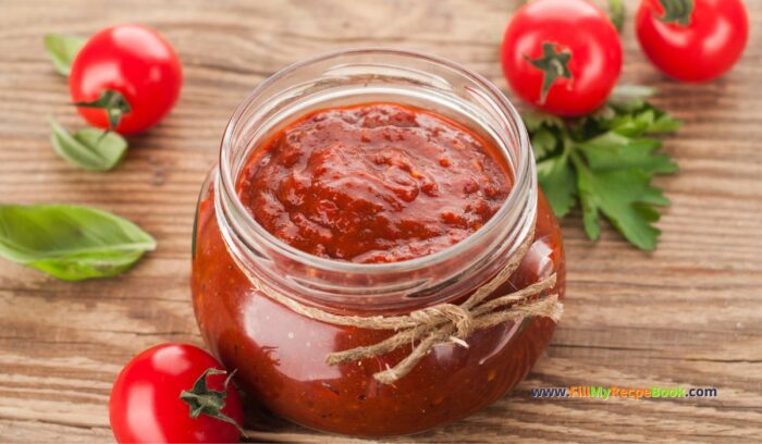 Simple Tomato Jam Recipe idea. When your garden gives you excess tomatoes, make jam or jelly with ginger and lemon juice and store to use.