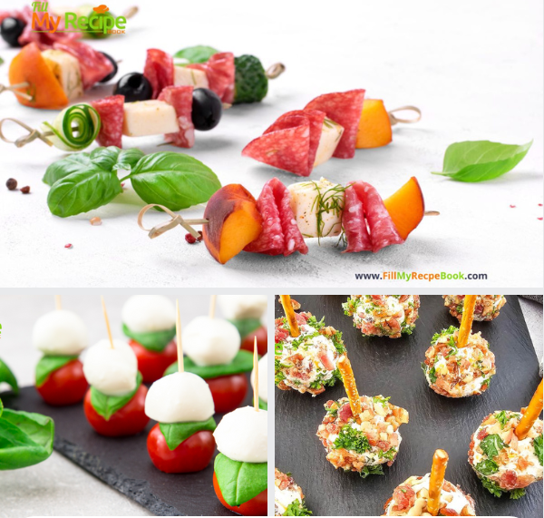 Easy No Bake Cold Appetizers Recipes ideas. Healthy no bake snacks to make ahead, fresh fruit and party food on a stick or toothpick.