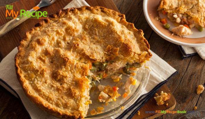 Creamy Chicken and Veggie Pie recipe. Easy hot puff pastry pie with left overs bakes the best homemade meal, loaded with cream mushroom sauce.