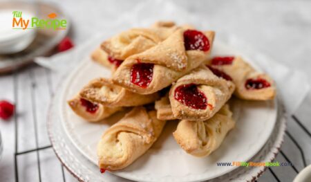 Kolaczki Raspberry Jam Cookies recipes idea to create. A cream cheese dough filled with raspberry jam for an aesthetic snack for tea time.