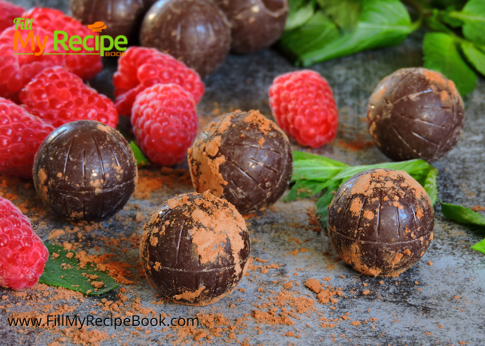 Raspberry Dark Chocolate Truffles. A no bake recipe to easily make with freeze dried and powdered raspberries, dark chocolate rolled in cocoa. Powerful anti-inflammatory ingredients together. 