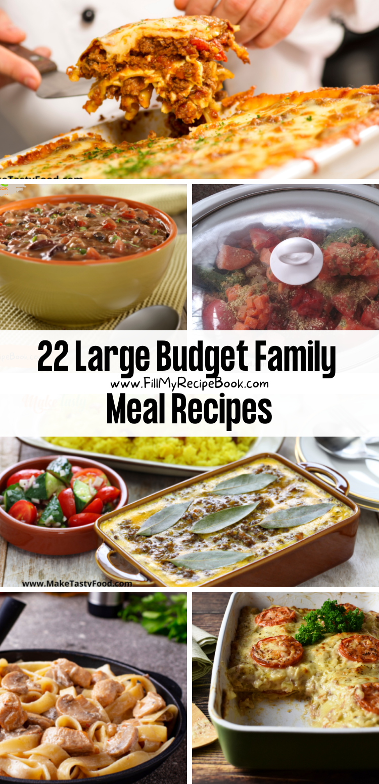 22 Large Budget Family Meal Recipes - Fill My Recipe Book