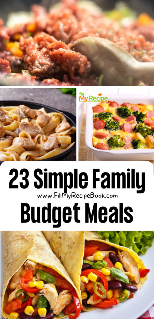 23 Simple Family Budget Meals - Fill My Recipe Book