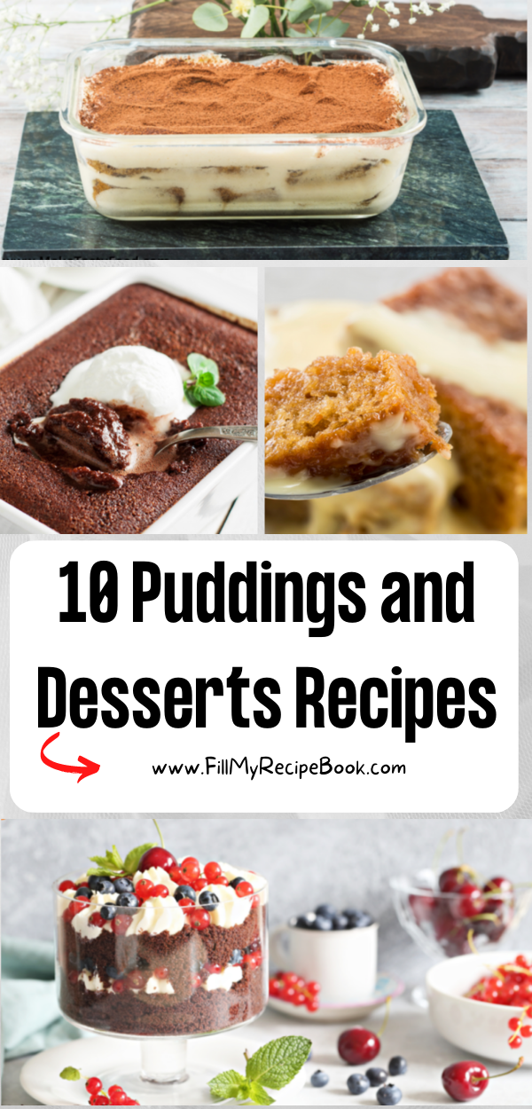 10 Puddings and Desserts Recipes - Fill My Recipe Book