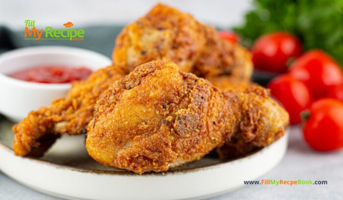 This Easy Homemade KFC Fried Chicken recipe idea. Tasty chicken pieces fried in a batter with spices for a home meal for family lunch or dinner.