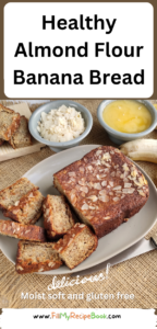 Healthy Almond Flour Banana Bread recipe idea. A great oven bake with natural sweeteners and coconut oil for gluten free diets.