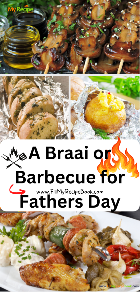 A Braai or Barbecue for Fathers Day recipe ideas. Create a meal menu with these warm side dishes and salads, potjie, grilled meats.