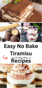 Easy No Bake Tiramisu Recipes ideas. As a trifle cup or poke cake and also truffles, kid friendly as well as egg free recipes for desserts.