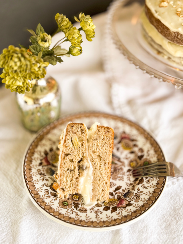 The Best Banana Cake with Sour Cream recipe idea. Easy homemade oven bake dessert, cake with cream cheese frosting for tea time.