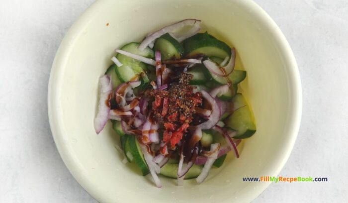 Healthy Cucumber Kimchi Salad recipe. A traditional Korean fermented vegetable side dish and is always served with meals as a side dish.