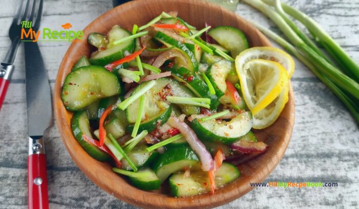 Healthy Cucumber Kimchi Salad recipe. A traditional Korean fermented vegetable side dish and is always served with meals as a side dish.