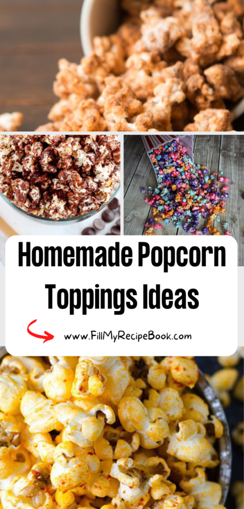 Homemade Popcorn Toppings Ideas recipes. Best simple homemade toppings additions that are sweet, savory, spicy and taste good, kids will love.