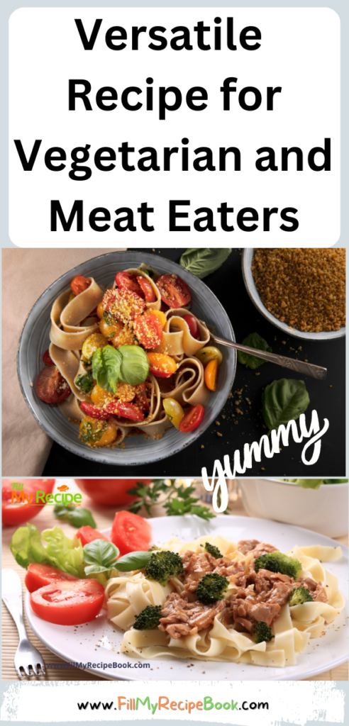 Versatile Recipe for Vegetarian and Meat Eaters. Easy meal ideas for lunch or dinner that you can add meat to for family to enjoy together.