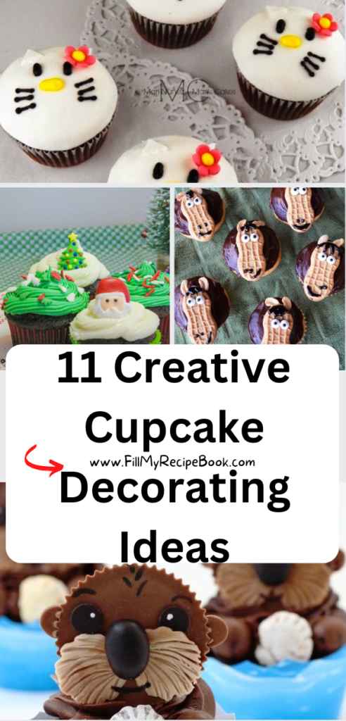 11 Creative Cupcake Decorating Ideas for special events. Being it birthdays, valentines day or Christmas, get some inspiration for the event.