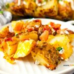 Potato with Bacon cheese Dish recipe to create for a lunch or dinner. Homemade side dish, oven baked meal for families, large gatherings.