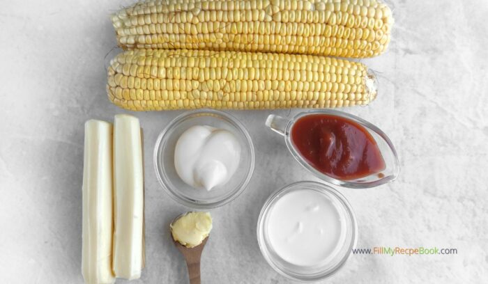 ingredients, Easy Creamy Corn Casserole recipe ideas to create for a breakfast or brunch. Cheesy Mexican flavored side dish to serve for lunch or dinner.