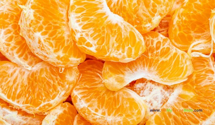 orange segments a great vitamin c benefit for this healthy fruit salad to boost the immune system and fight off colds.